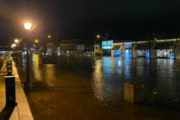 Flooding near the city dock in Annapolis, Maryland, on Oct. 29, 2021 (WTOP/Luke Lukert). 