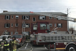 

<p>At least 45 people were displaced by a fire in an apartment building in Langley Park on Thanksgiving Day.  (Courtesy Prince George’s County Fire Department)</p>
<p>“/>
                </p></div>
<div class=