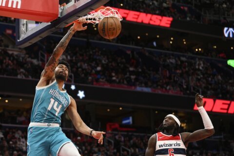 Rozier’s late 3-pointer helps Hornets over Wizards, 109-103