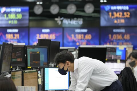 Stocks end mostly lower, but tech gains push Nasdaq higher