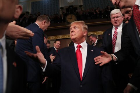 Former White House chief of staff Mark Meadows blasted House Minority Leader Kevin McCarthy's leadership style on Thursday, suggesting that if Republicans win control of the House next year, the party should install former President Donald Trump as its next speaker. Trump is greeted by members of Congress as he arrives to deliver his State of the Union address to a joint session of the U.S. Congress in the House Chamber of the U.S. Capitol in Washington, U.S. February 4, 2020.