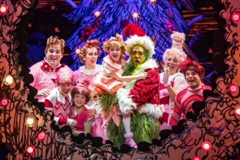 The Grinch dials in from his cave above Whoville to dish on National Theatre show
