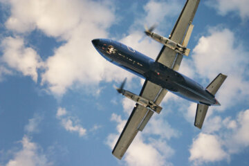 airplane in the clouds