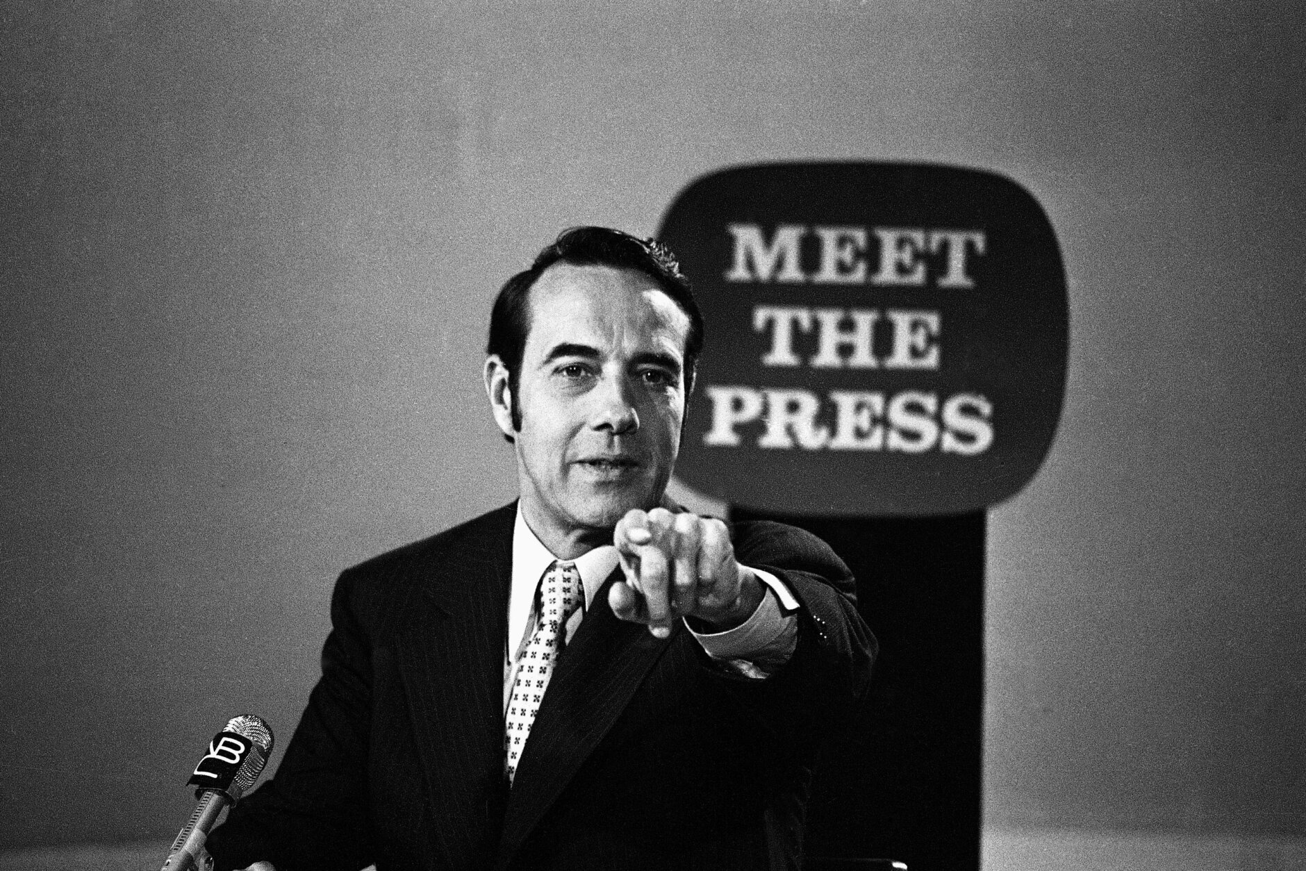 Republican National Chairman, Sen. Robert Dole, makes a point during his appearance on NBC's "Meet the Press" from Washington Sunday, July 16, 1972. The Kansas senator discusses this fall's national election. (AP Photo/CT)