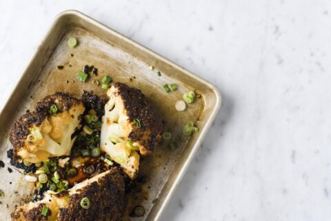 Spiced paste transforms whole roasted cauliflower
