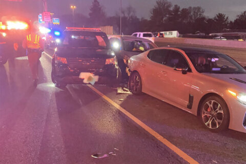 Maryland trooper struck by swerving driver on I-270