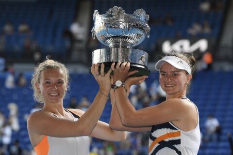 Top-ranked Krejcikova, Siniakova win women’s doubles