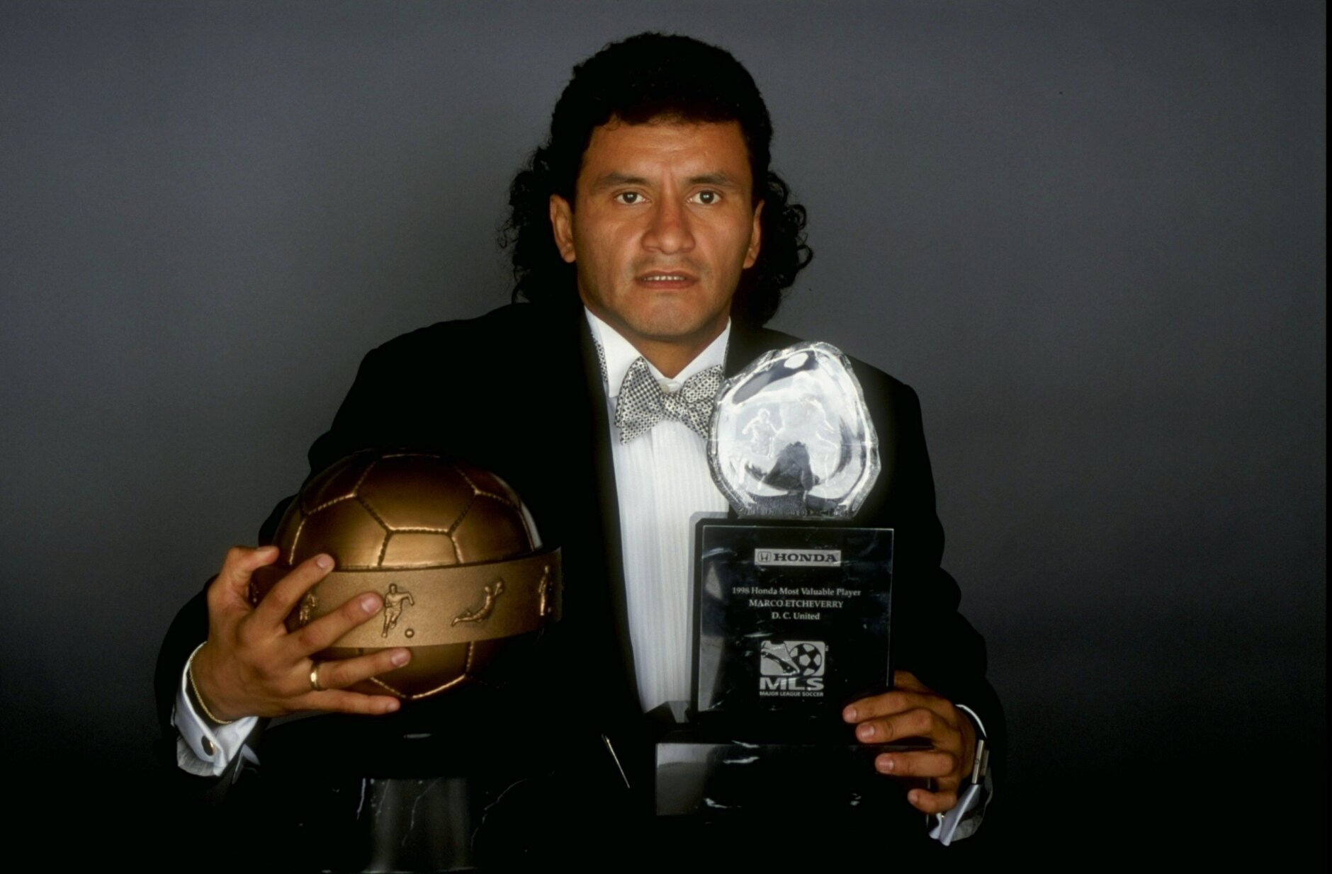 24 Oct 1998:  Marco Etcheverry poses for a picture during the MLS Gala at the Century Plaza Hotel in Los Angeles, California. Mandatory Credit: Harry How  /Allsport