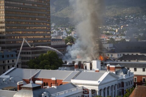 Fire ravages South Africa’s historic Parliament complex