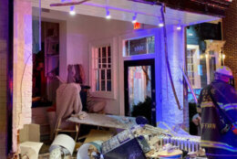 damage to ally banks interiors after car crash on Wisconsin Avenue