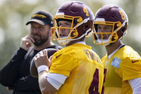 Taylor Heinicke will be ‘a factor’ regardless of any QB moves, per Scott Turner