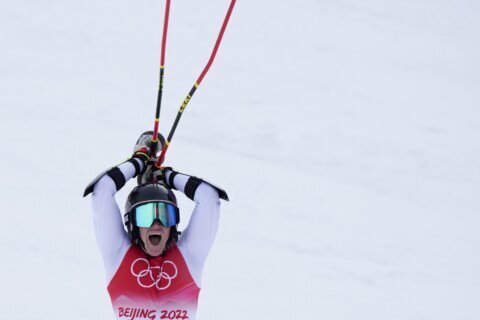 Sweden’s Sara Hector wins Olympic GS gold after Shiffrin out