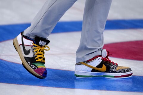 American curler Matt Hamilton’s shoes stand out at Olympics