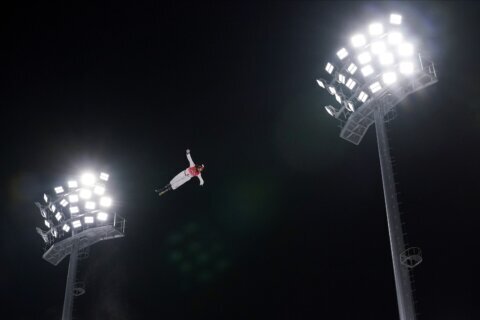 AP PHOTOS:  Best of an eventful day 6 at the Winter Olympics