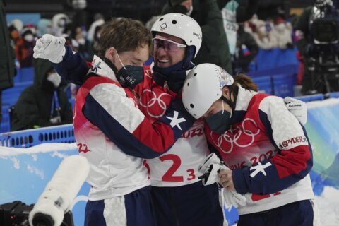 US beats out China to win mixed aerials Olympic debut