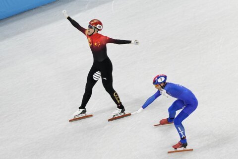 China wins 1st gold of home Olympics in short track relay