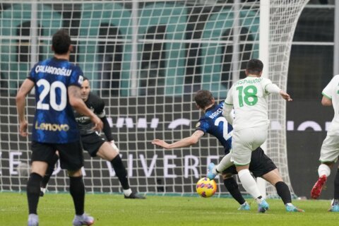 Inter upset by Sassuolo in Serie A, wastes chance to go top