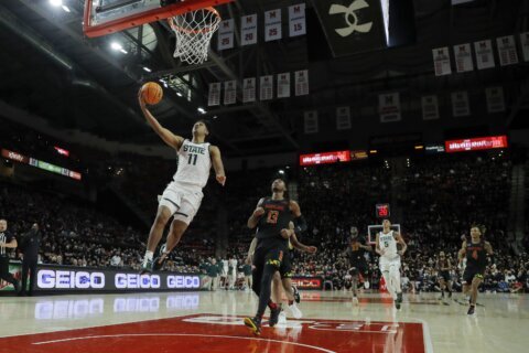 Hall rescues No. 13 Michigan State in 65-63 win over Terps