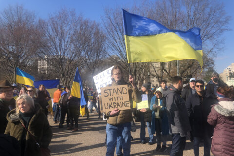 Ukraine supporters rally outside of the White House