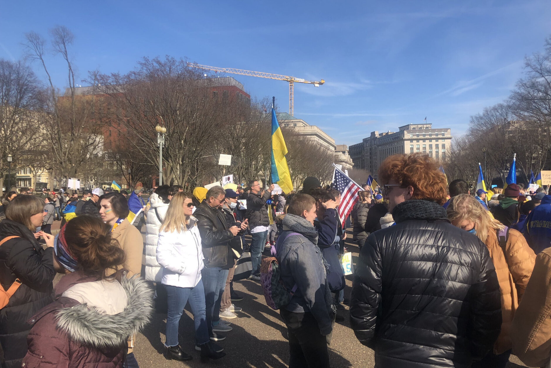 Demonstrators in front of White House