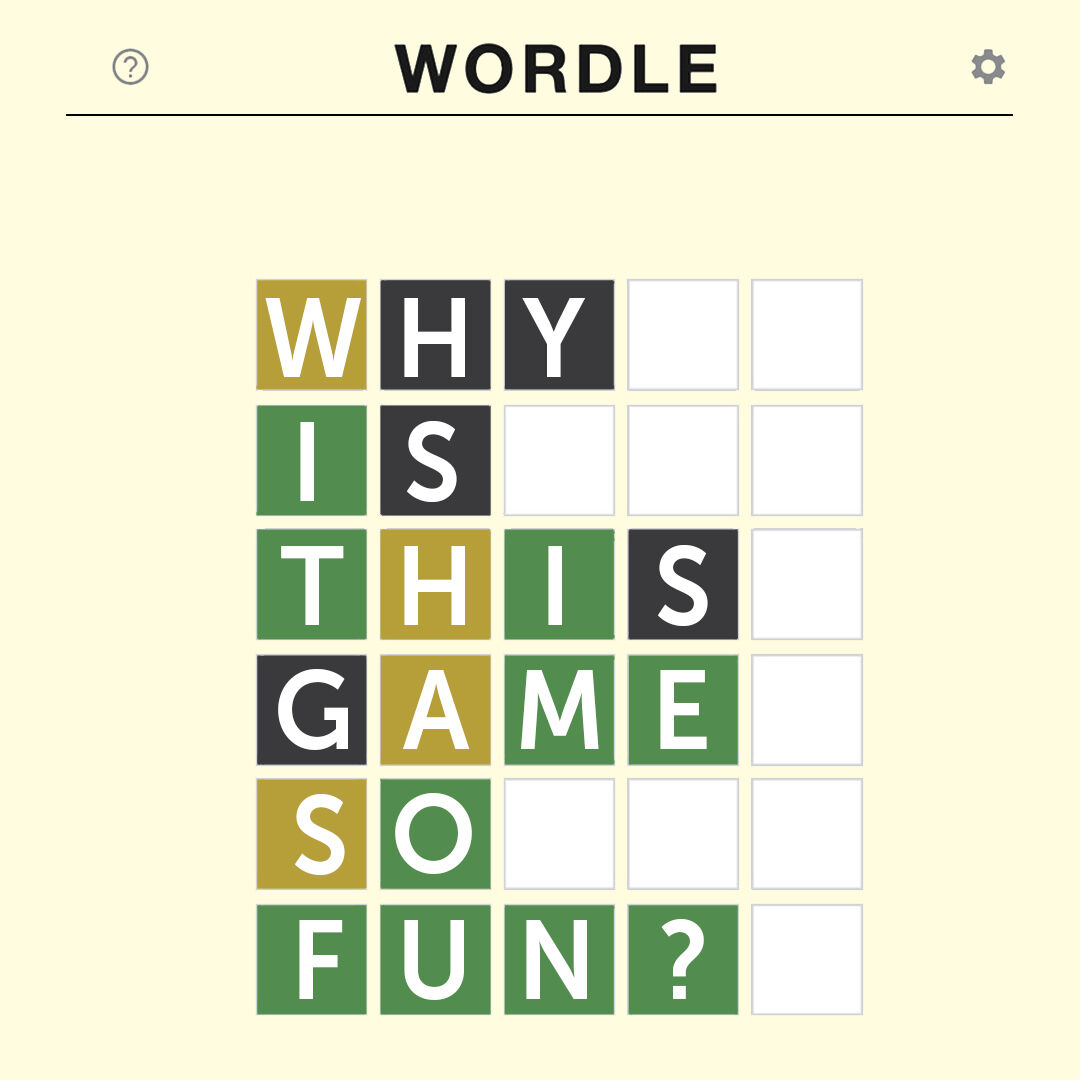 Here's an NYT article about a similar daily word game called Wordle that's  recently blown up. I played it today and think folks in this sub might  enjoy it as well. 