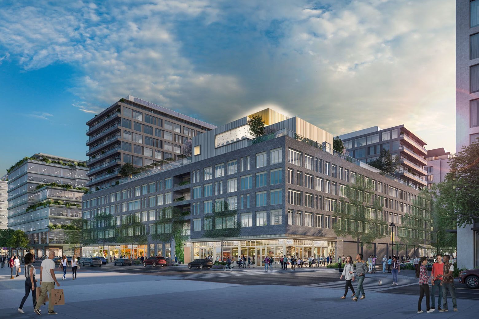 Co-living apartment community Urby will occupy a Brookfield Properties Building with 467 apartments ranging from studios to three-bedroom units in Southeast D.C.  (Courtesy Tangrams3D)