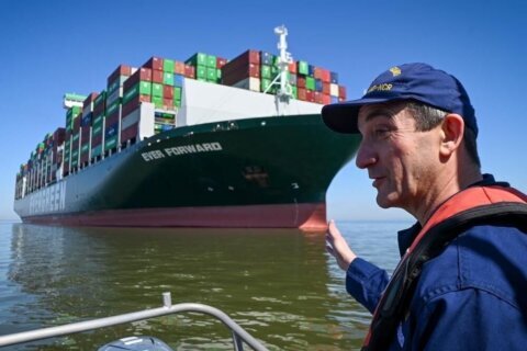 No plan yet for how to refloat container ship stuck in Chesapeake Bay