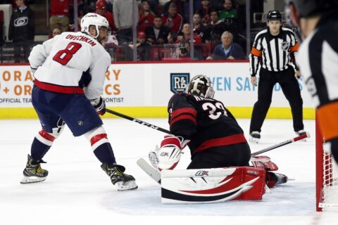 Ovechkin ties game, scores in shootout as Caps top ‘Canes