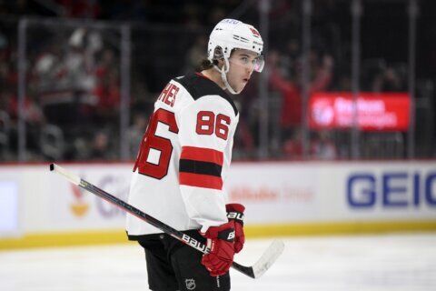Devils’ Jack Hughes to miss rest of season with knee injury