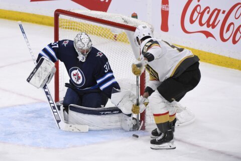 Hellebuyck makes 42 saves as Jets beat Golden Knights 4-0