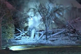 A fire tore through several homes in Ashburn early Tuesday, March 29, 2022. (Courtesy NBC Washington)