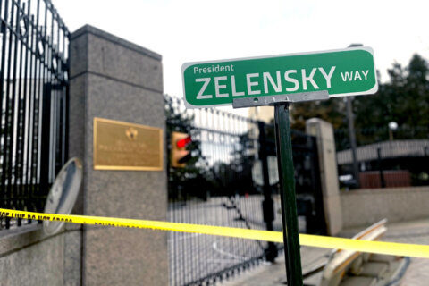 ‘Zelensky Way’ sign outside Russian Embassy in DC supports Ukraine