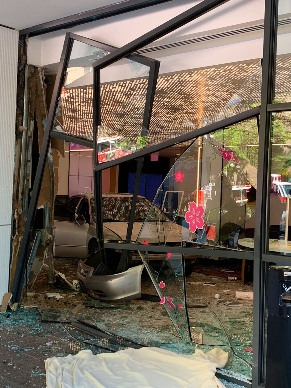 Five people were hurt, including one seriously, when a car crashed into the lobby of a hotel near Capitol Hill Thursday morning. (Courtey D.C. Fire and EMS)