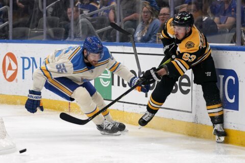McAvoy scores in OT, Bruins snap Blues’ 9-game win streak