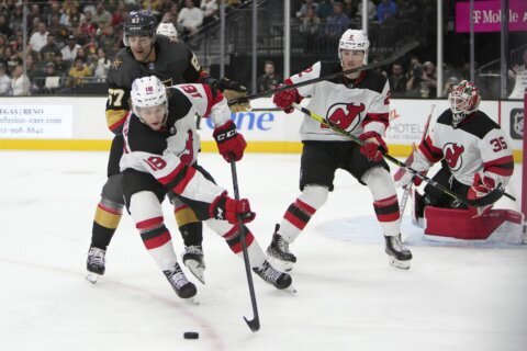 Devils land a blow to Vegas’ playoff hopes with 3-2 win