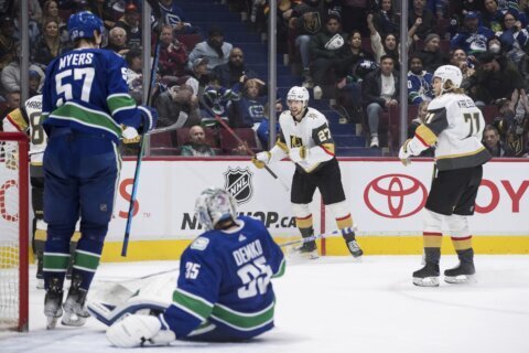 Theodore’s goal in OT lifts Golden Knights past Canucks 3-2