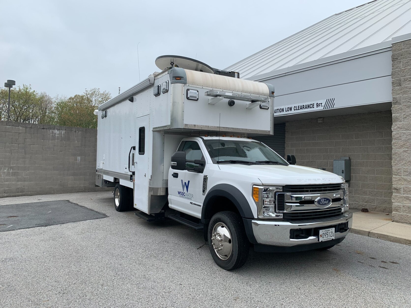 A new truck that can do more water testing at suspected spill sites is stationed outside of the Washington Suburban Sanitary Commission Water Consolidated Laboratory Facility in Laurel, Maryland.
