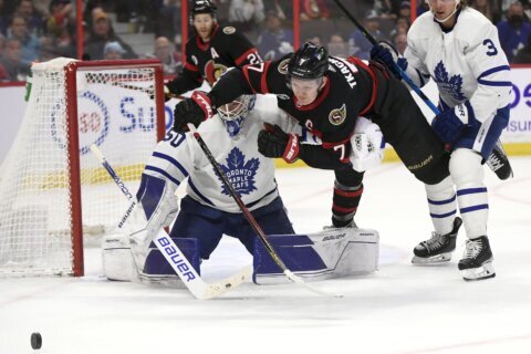 Giordano’s OT goal lifts Maple Leafs past Senators 5-4