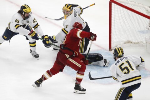 NCAA Frozen Four: Denver beats Michigan 3-2 in overtime