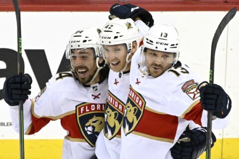 Panthers overcome 4-goal deficit for 7-6 OT win over Devils