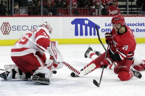 Nedeljkovic shuts out former team, Red Wings top Hurricanes