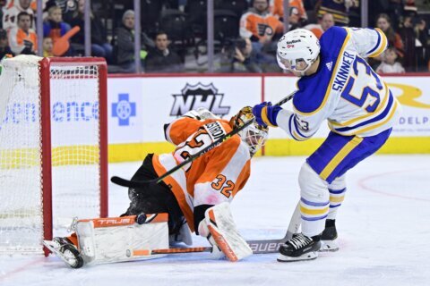 Olofsson, Thompson each score twice, Sabres beat Flyers 5-3
