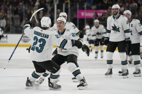 Sharks snap 11-game skid vs Vegas with 5-4 shootout win