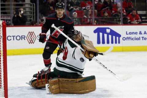Fleury stays unbeaten with Wild with 3-1 win over Hurricanes