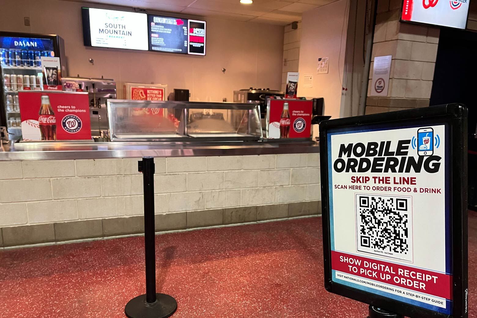 Sign featuring a QR code for mobile ordering