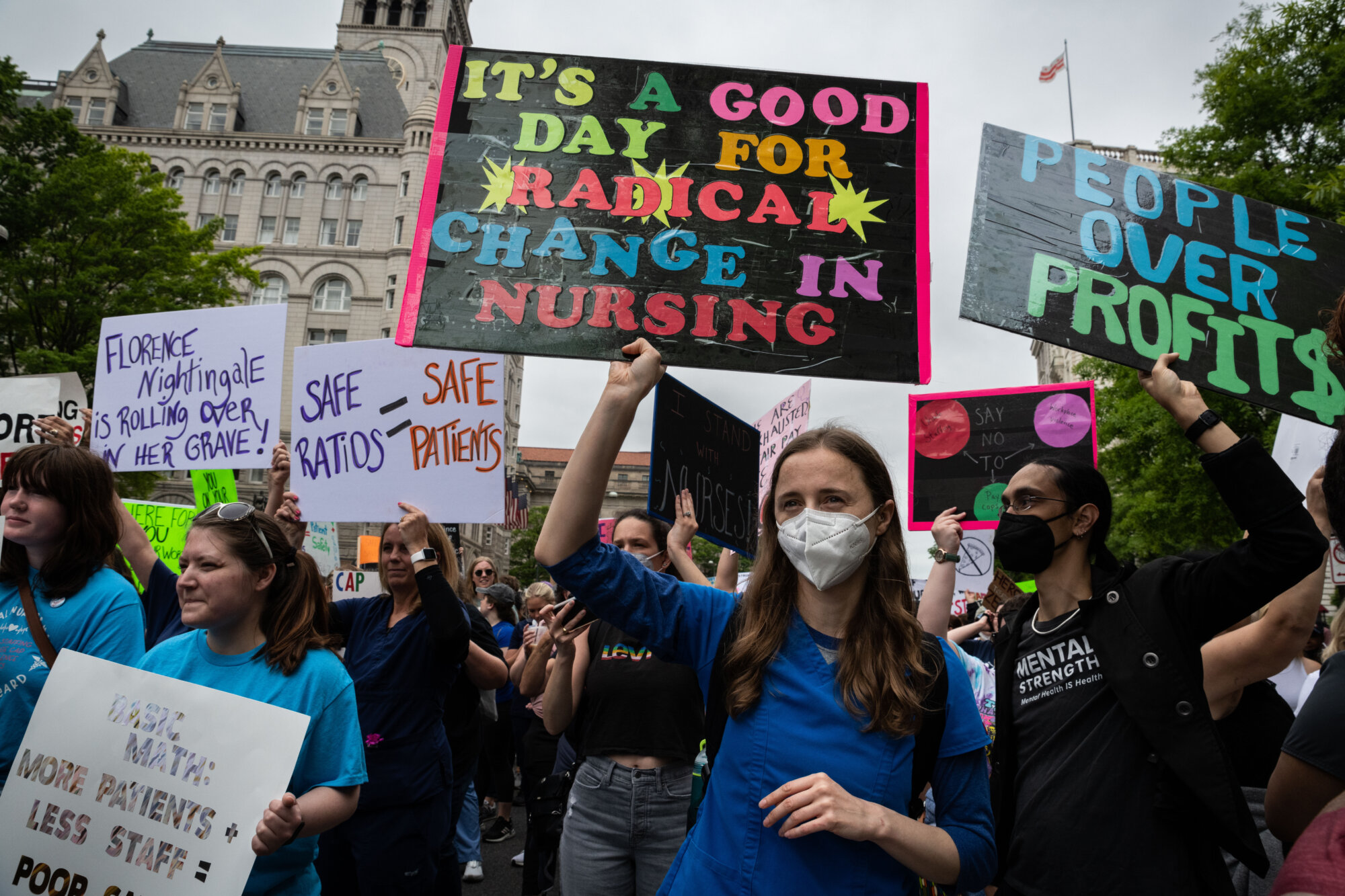 PHOTOS: Nurses march for fair wages, end to violence on health workers -  WTOP News