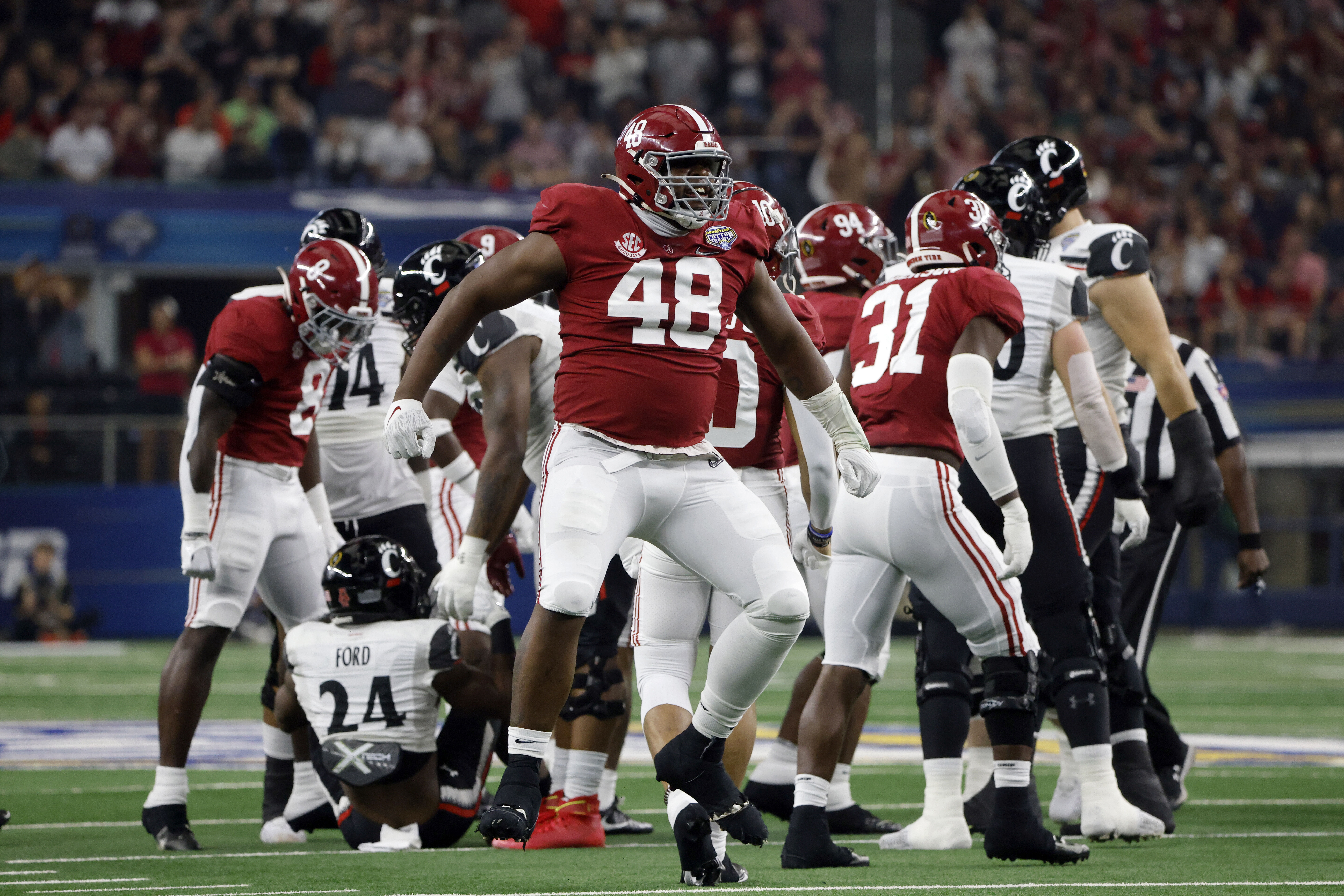 <h4>Round 2 (47th overall) — Phidarian Mathis, DT Alabama</h4>
<p>Apparently, Washington&#8217;s obsession with Alabama defenders didn&#8217;t leave with Bruce Allen.</p>
<p>The Commanders said goodbye to Tim Settle and Matt Ioannidis this offseason, and <a href="https://wtop.com/gallery/dc-sports-huddle/dc-sports-huddle-who-should-the-commanders-take-in-the-nfl-draft/" target="_blank" rel="noopener">appear ready to move on from Da&#8217;Ron Payne imminently</a>, so defensive tackle is definitely a need. Mathis was a team captain for Nick Saban in Tuscaloosa and his nine-sack final season with the Crimson Tide is impressive. He&#8217;ll need to replicate that in Washington if we&#8217;re going to forget how much of a reach this initially appears to be.</p>
