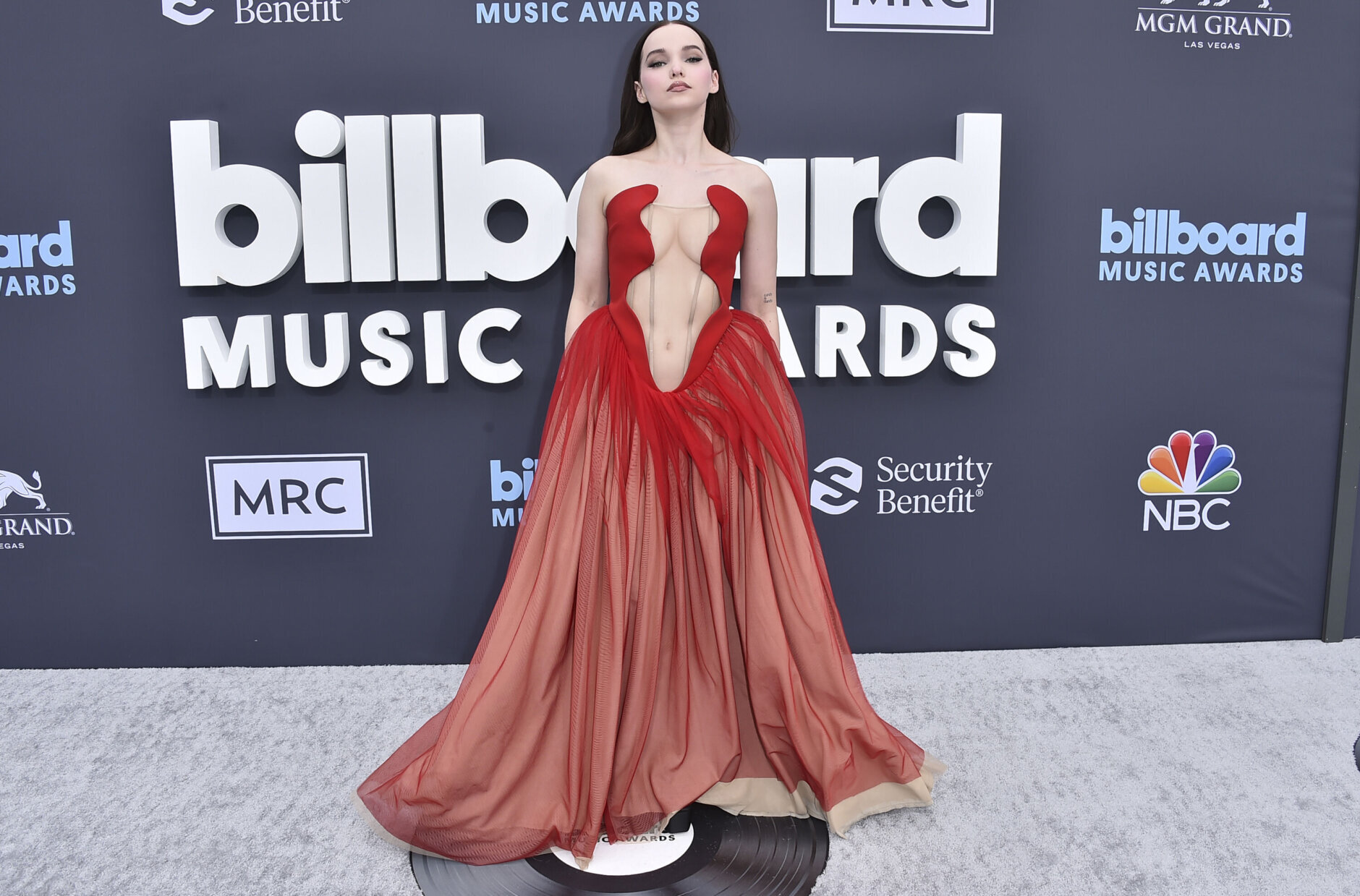 Dove Cameron arrives at the Billboard Music Awards on Sunday, May 15, 2022, at the MGM Grand Garden Arena in Las Vegas. (Photo by Jordan Strauss/Invision/AP)