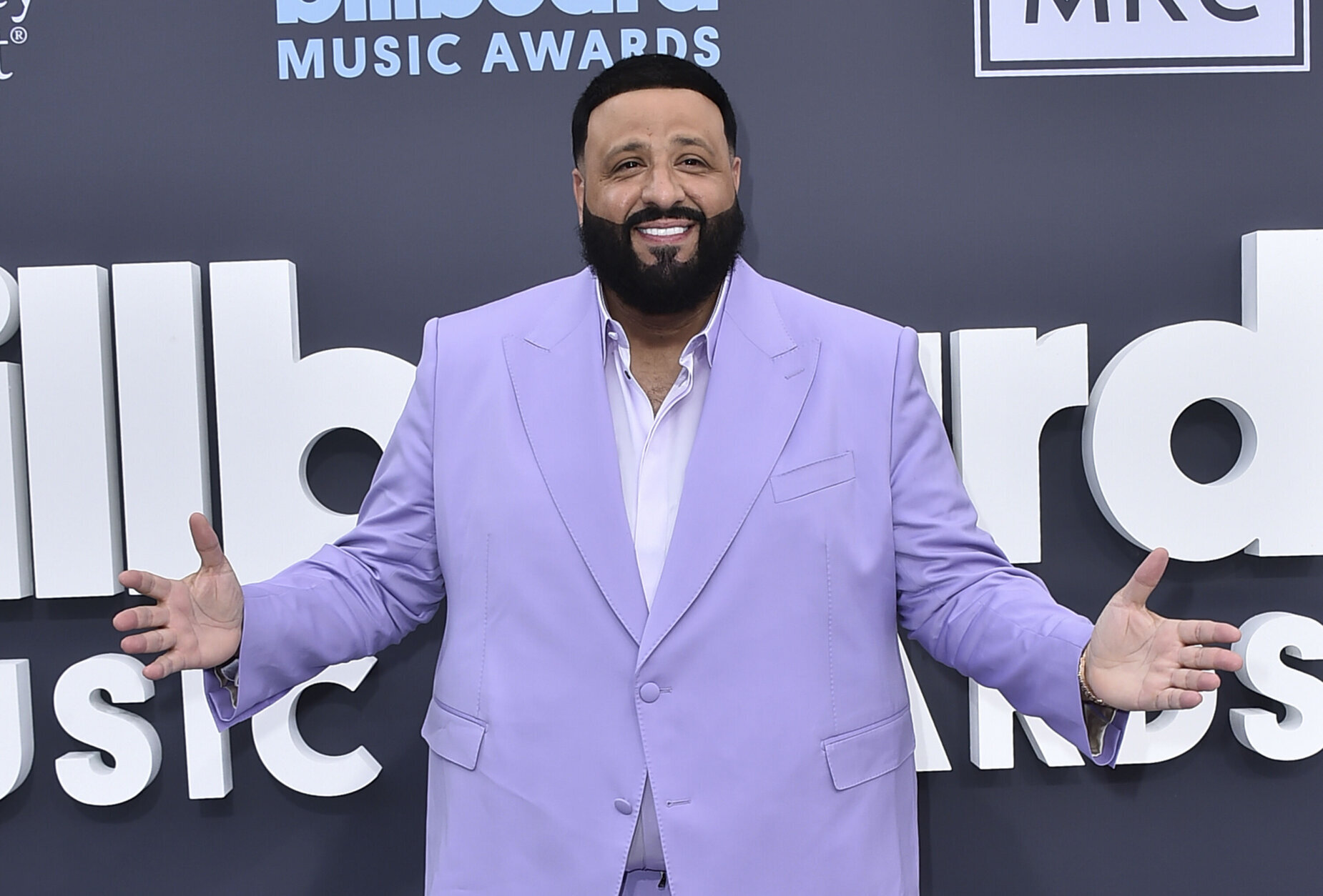 DJ Khaled arrives at the Billboard Music Awards on Sunday, May 15, 2022, at the MGM Grand Garden Arena in Las Vegas. (Photo by Jordan Strauss/Invision/AP)