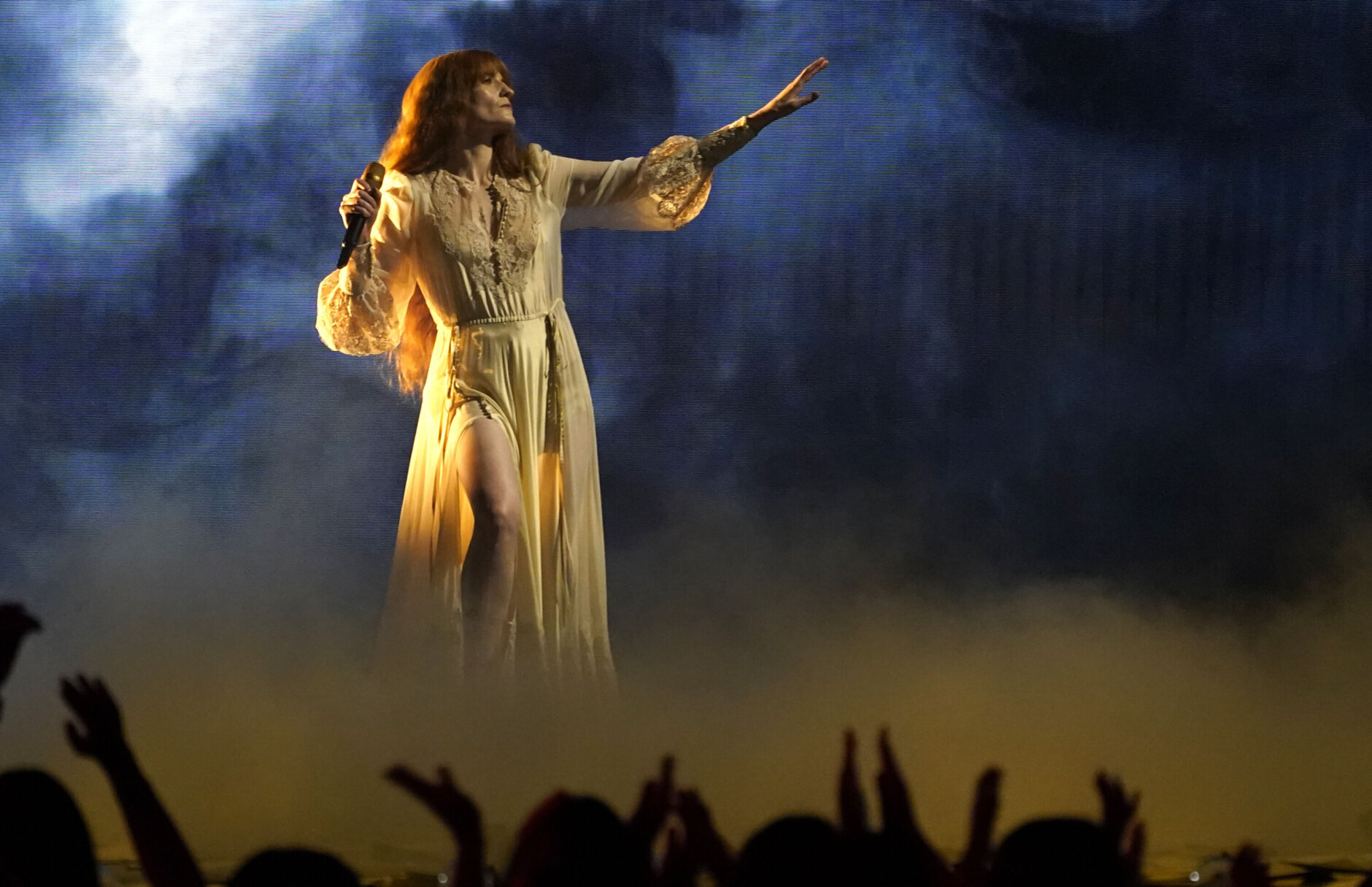 Florence Welch of Florence and the Machine performs "My Love" at the Billboard Music Awards on Sunday, May 15, 2022, at the MGM Grand Garden Arena in Las Vegas. (AP Photo/Chris Pizzello)